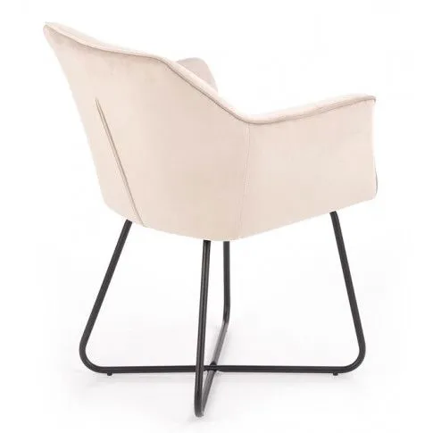 Szczegółowe zdjęcie nr 8 produktu Designerskie krzesło kubełkowe Roxi - beżowy