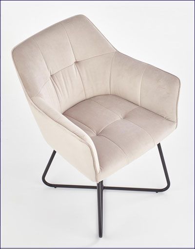 Produkt Beżowe designerskie krzesło kubełkowe - Roxi - zdjęcie numer 2