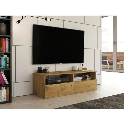 Szczegółowe zdjęcie nr 5 produktu Nowoczesna szafka rtv Favero 2X - dąb artisan