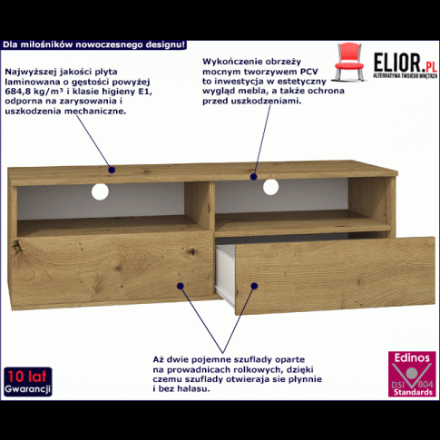 Fotografia Nowoczesna szafka rtv Favero 2X - dąb artisan z kategorii Szafki