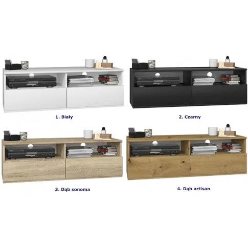 Szczegółowe zdjęcie nr 5 produktu Nowoczesna szafka rtv Favero 2X - czarna