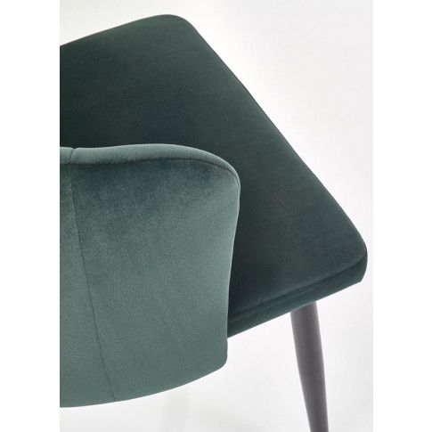 Szczegółowe zdjęcie nr 11 produktu Zielone krzesło tapicerowane muszelka - Holix 