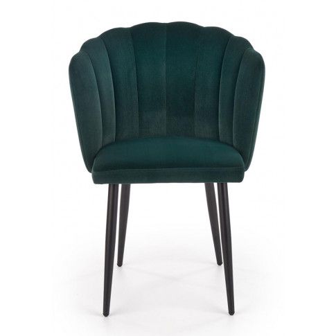 Szczegółowe zdjęcie nr 6 produktu Zielone krzesło tapicerowane muszelka - Holix 