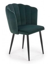 Zielone krzesło tapicerowane muszelka - Holix  w sklepie Edinos.pl