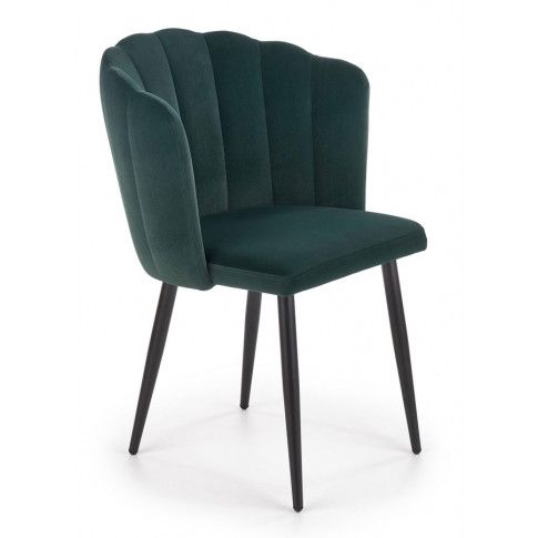 Zdjęcie produktu Zielone krzesło tapicerowane muszelka - Holix .