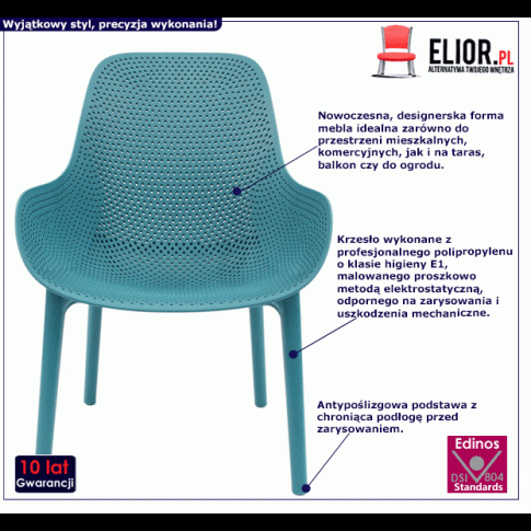 Fotografia Ażurowe krzesło Otri - niebieskie z kategorii Krzesła