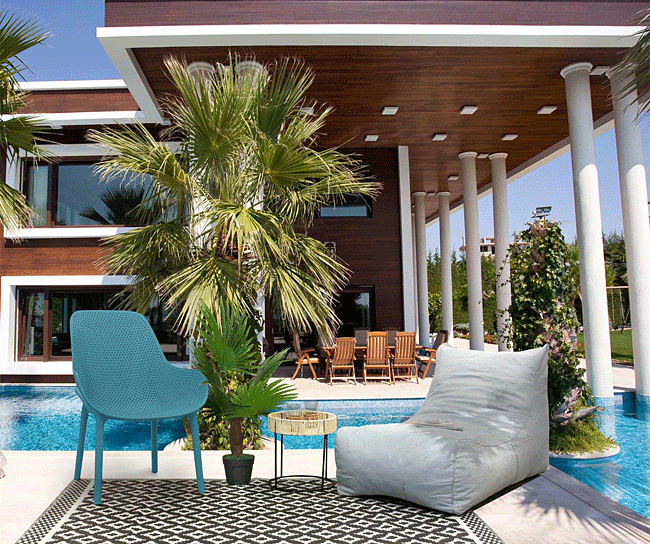 Nowoczesne krzesło Otri - niebieskie