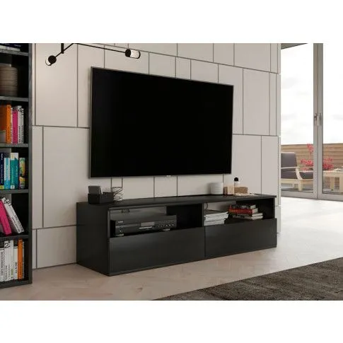 Szczegółowe zdjęcie nr 4 produktu Nowoczesna szafka rtv Favero 3X - czarna