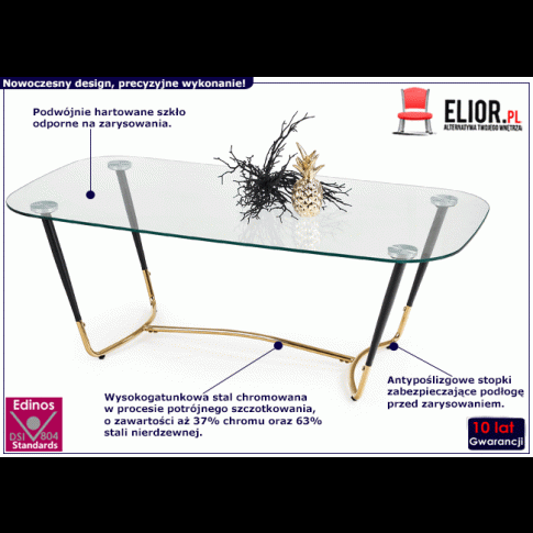 Fotografia Szklana ława w stylu glamour Cestol z kategorii Salon