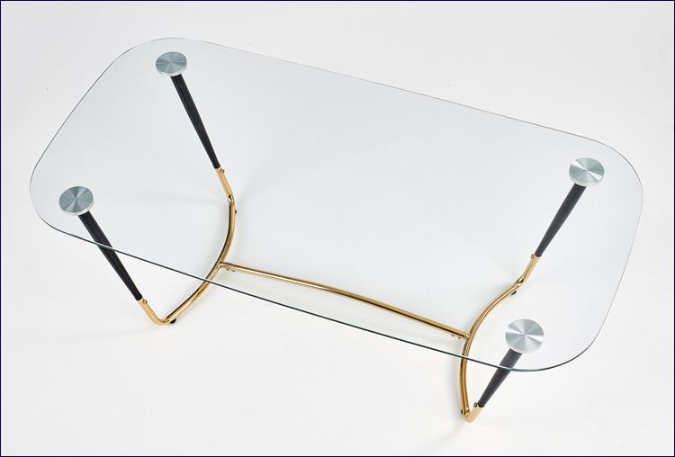 Prostokątna ława ze szklanym blatem Cestol