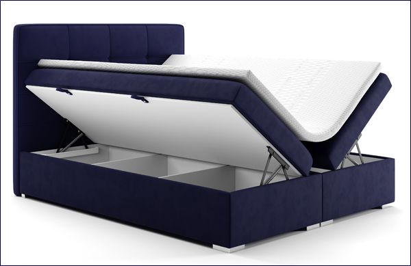 Dwuosobowe łóżko boxspring z zagłówkiem140x200 Nubis