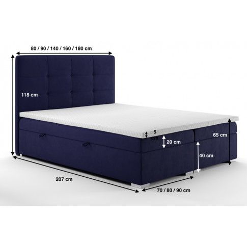 Szczegółowe zdjęcie nr 8 produktu Podwójne łóżko kontynentalne Nubis 140x200 - 32 kolory