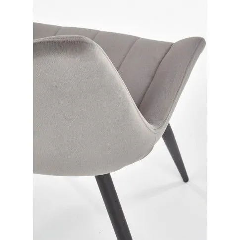 Szczegółowe zdjęcie nr 11 produktu Popielate eleganckie krzesło pikowane - Debi