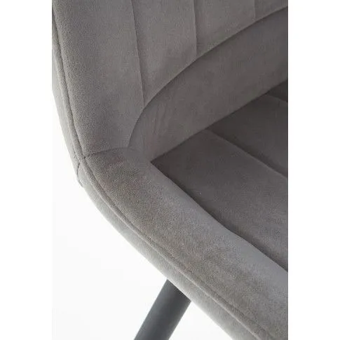 Szczegółowe zdjęcie nr 10 produktu Popielate eleganckie krzesło pikowane - Debi
