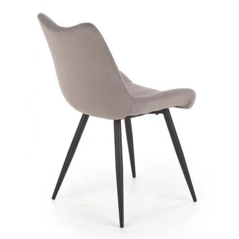 Szczegółowe zdjęcie nr 8 produktu Popielate eleganckie krzesło pikowane - Debi