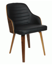 Eleganckie krzesło tapicerowane Santes - czarne w sklepie Edinos.pl