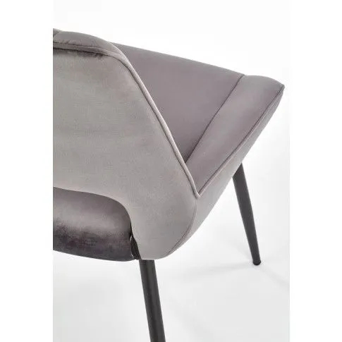 Szczegółowe zdjęcie nr 11 produktu Szare nowoczesne krzesło pikowane - Adina