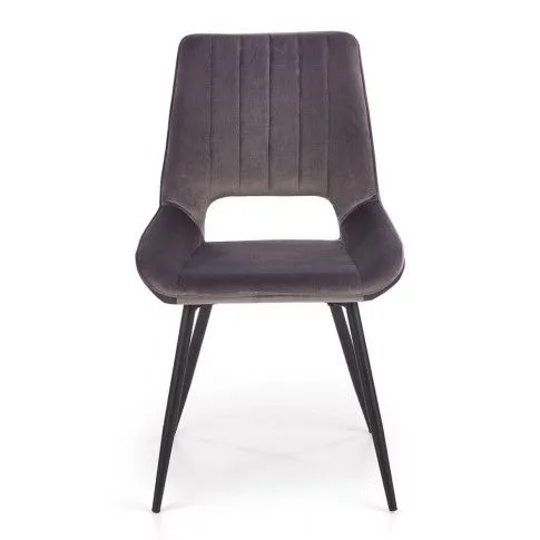 Szczegółowe zdjęcie nr 6 produktu Szare nowoczesne krzesło pikowane - Adina