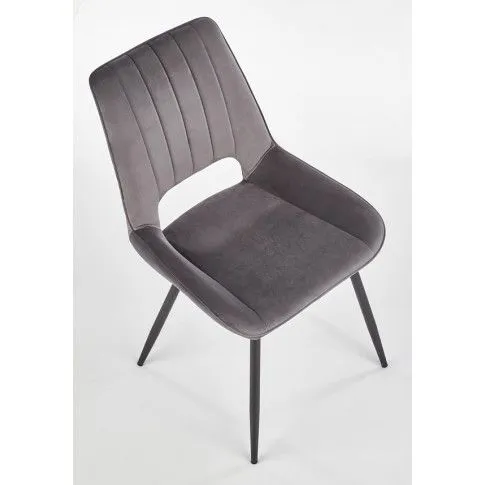 Szczegółowe zdjęcie nr 7 produktu Szare nowoczesne krzesło pikowane - Adina