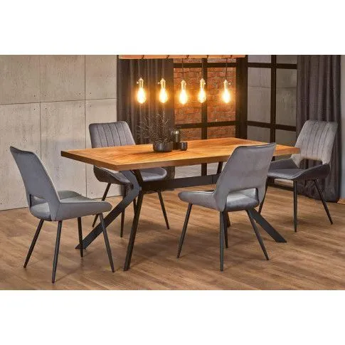 Szczegółowe zdjęcie nr 4 produktu Szare nowoczesne krzesło pikowane - Adina