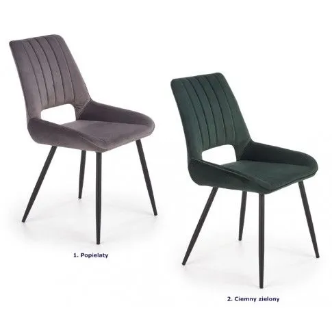 Szczegółowe zdjęcie nr 5 produktu Zielone eleganckie krzesło welurowe - Adina