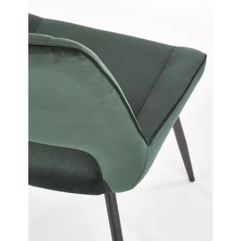 Szczegółowe zdjęcie nr 11 produktu Zielone eleganckie krzesło welurowe - Adina