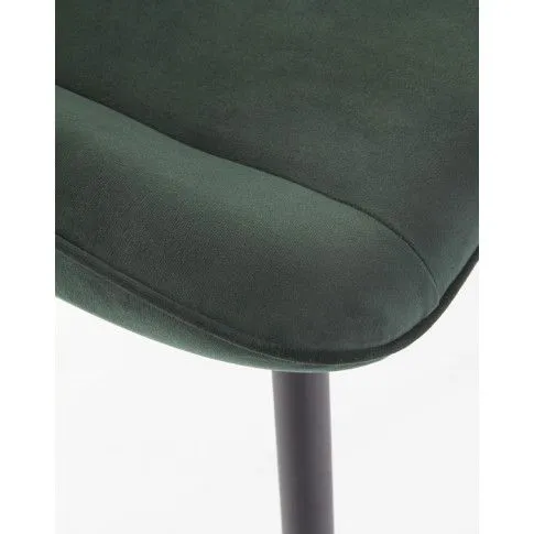 Szczegółowe zdjęcie nr 10 produktu Zielone eleganckie krzesło welurowe - Adina