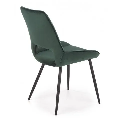 Szczegółowe zdjęcie nr 8 produktu Zielone eleganckie krzesło welurowe - Adina