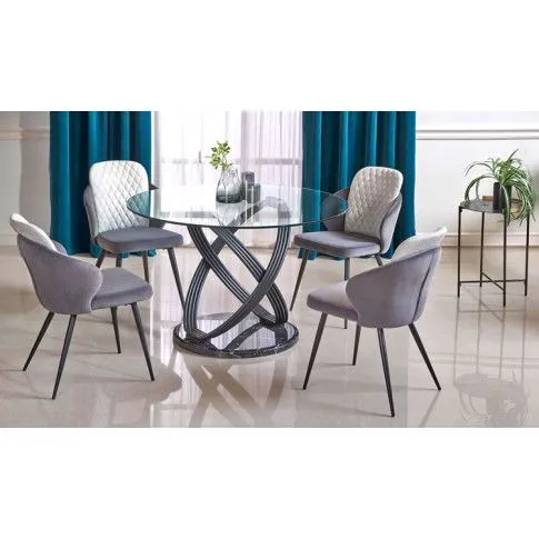 Szczegółowe zdjęcie nr 4 produktu Stylowe tapicerowane krzesło Luco - popiel