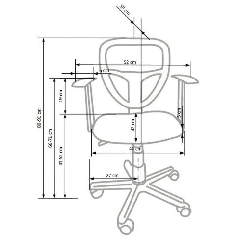Szczegółowe zdjęcie nr 4 produktu Fotel obrotowy dla dziewczynki Wazi - fioletowy
