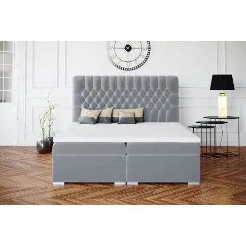 Szczegółowe zdjęcie nr 6 produktu Pojedyncze łóżko boxspring Stilla 90x200 - 32 kolory