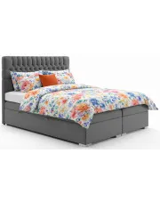 Tapicerowane łóżko kontynentalne Saniko 120x200 - 32 kolory w sklepie Edinos.pl