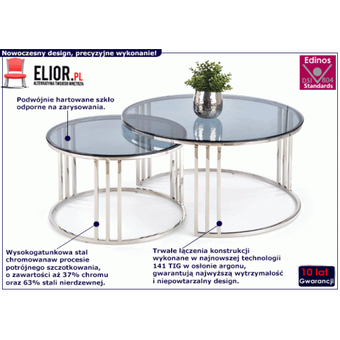 Zdjęcie nowoczesny zestaw stolików kawowych Kington  | Edinos.pl