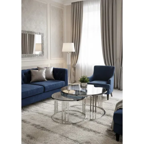 Fotografia Zestaw srebrnych okrągłych stolików kawowych - Kington z kategorii Salon