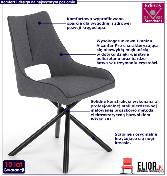 Produkt Szare industrialne krzesło - Stiker