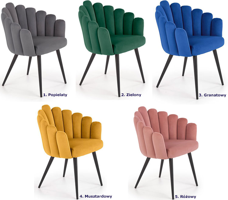 Produkt Eleganckie tapicerowane krzesło glamour Zusi - popiel - zdjęcie numer 4