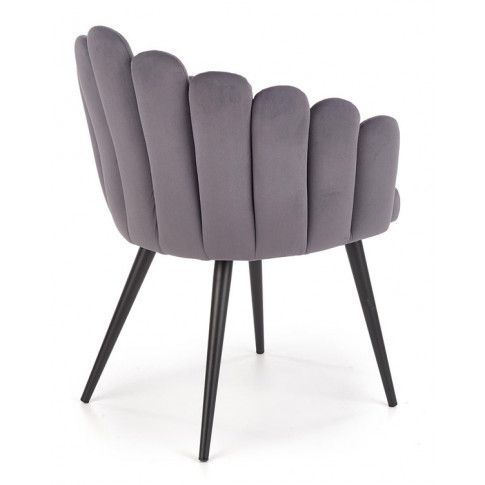 Szczegółowe zdjęcie nr 8 produktu Eleganckie tapicerowane krzesło glamour Zusi - popiel