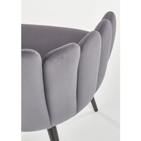 Szczegółowe zdjęcie nr 11 produktu Eleganckie tapicerowane krzesło glamour Zusi - popiel