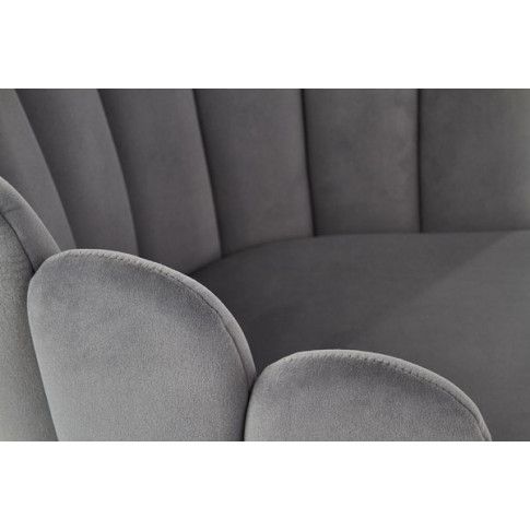 Szczegółowe zdjęcie nr 10 produktu Eleganckie tapicerowane krzesło glamour Zusi - popiel