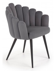 Eleganckie tapicerowane krzesło glamour Zusi - popiel w sklepie Edinos.pl