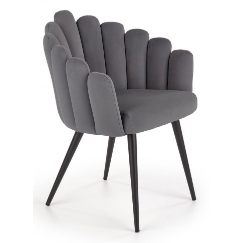Zdjęcie produktu Eleganckie tapicerowane krzesło glamour Zusi - popiel.