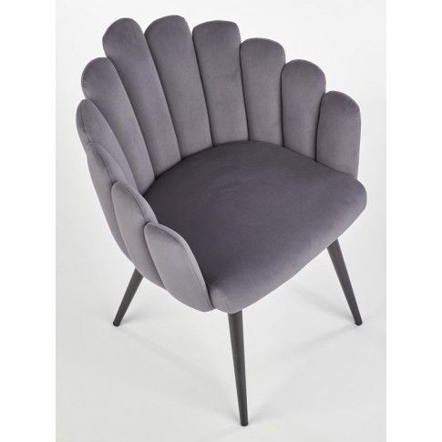 Szczegółowe zdjęcie nr 7 produktu Eleganckie tapicerowane krzesło glamour Zusi - popiel