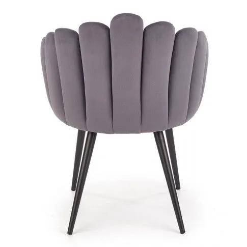 Szczegółowe zdjęcie nr 9 produktu Eleganckie tapicerowane krzesło glamour Zusi - popiel