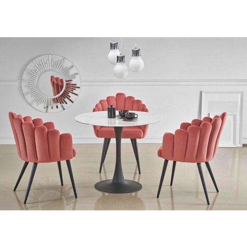 Szczegółowe zdjęcie nr 5 produktu Stylowe krzesło glamour Zusi - różowy