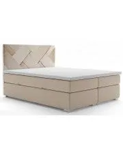 Łóżko boxspring z zagłówkiem Lefika 140x200 - 40 kolorów