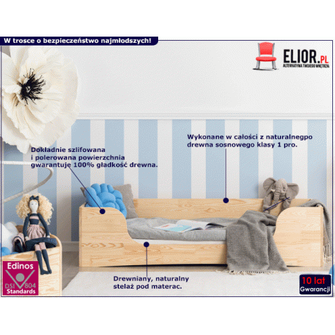 Fotografia Drewniane łóżko młodzieżowe Zolari 6X- 21 rozmiarów z kategorii Pokój dziecięcy