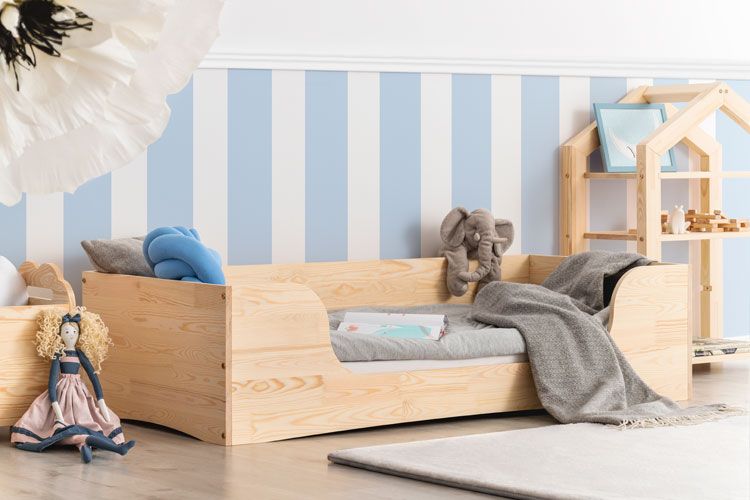 Dziecięce minimalistyczne łóżko sosnowe Abbie 6X