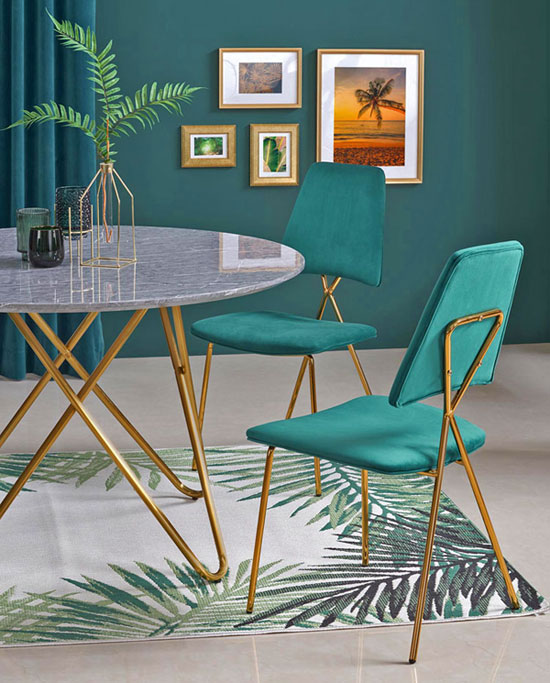 Produkt Krzesło do salonu glamour Wako - zielony - zdjęcie numer 3
