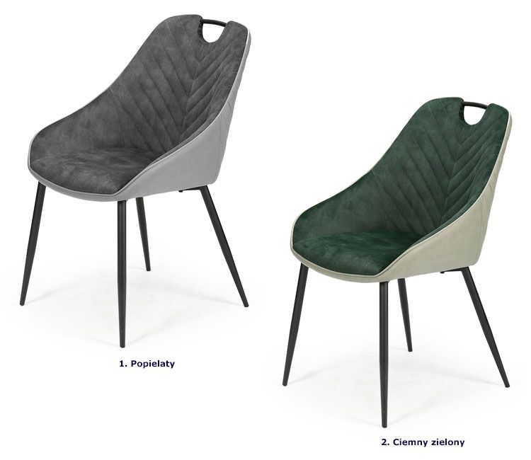 Produkt Pikowane krzesło kubełkowe Xeni - zielone - zdjęcie numer 3