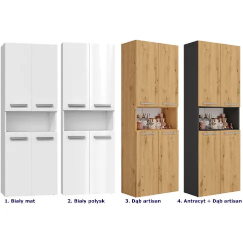 Szczegółowe zdjęcie nr 7 produktu Szafka łazienkowa Kemi 5X - biały połysk